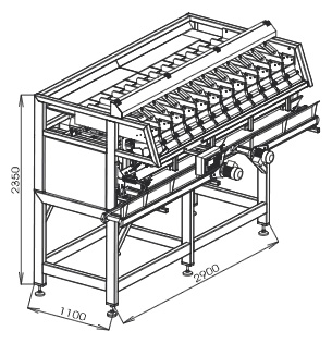 Rozměrový nákres — Kombinační váha V7A-10 (12)